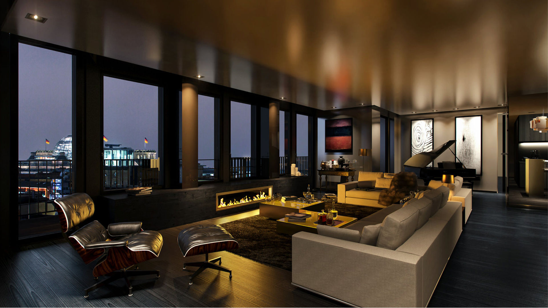 Yoo Luxury Penthouse in Berlin-Mitte Render by Night